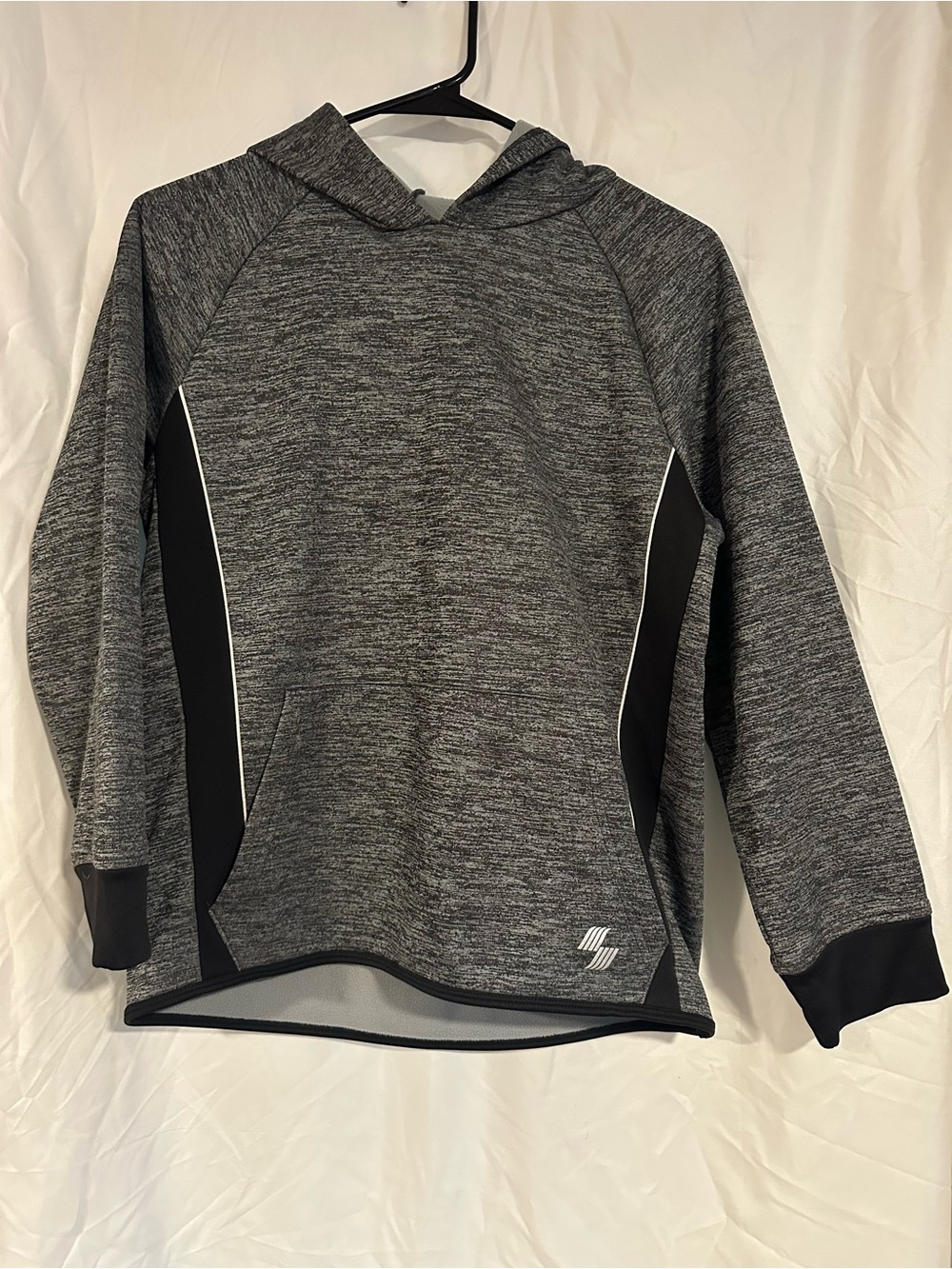 Kids Gray Hooded Sweatshirt with Black Accents